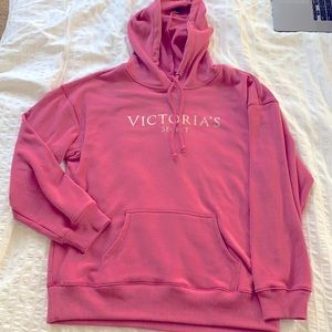 Victoria’s Secret pink hoodie with gold logo, very soft finishing